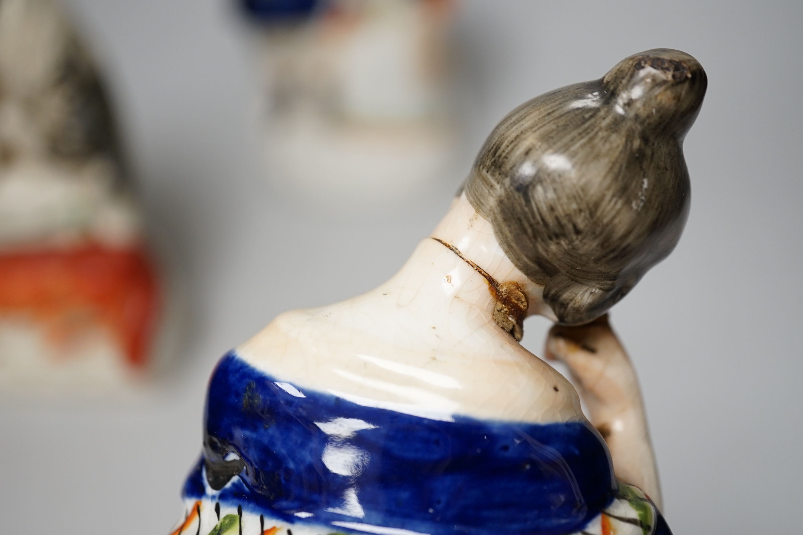 Eleven Staffordshire flatback figures